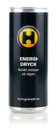 Energidryck med egen etikett